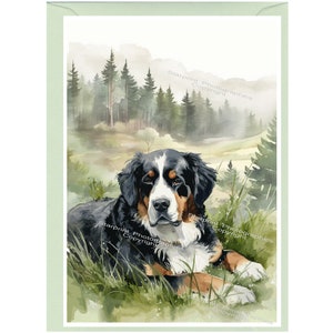 Personalisierte Berner Sennenhund Grußkarte / Notelet (6 "x 4") mit Umschlag - Ideal für jeden Anlass.  Kann auch leer bleiben wenn gewünscht