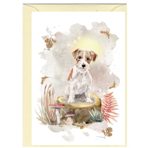 Gepersonaliseerde Jack Russell Terrier-hondenwenskaart (6" x 4") met envelop.  Kaart kan indien gewenst blanco worden gelaten