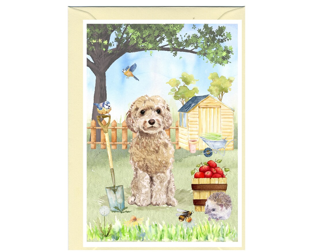 Cockapoo / Doodle Dog Blank Card /notelet (6" X 4") With Envelope ...