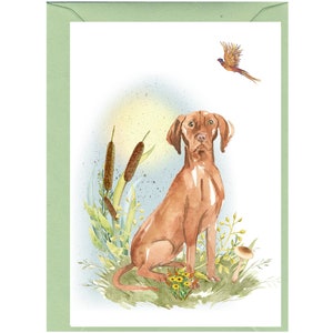 Tarjeta en blanco para perro Vizsla húngaro /Notelet (6" x 4") con sobre - Ideal para el día de la madre, tarjeta de San Valentín, etc. Artículo perfecto para cualquier amante de los perros