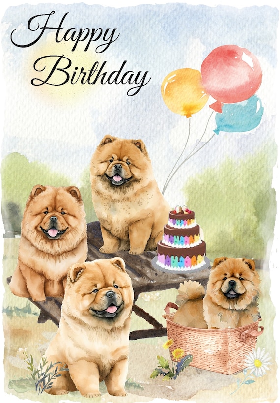 Chow Chow Dog happy Birthday Card 6x 4 With Envelope. Blank Inside for Your Own Message. Perfect for Any Dog Lover Etsy Norway