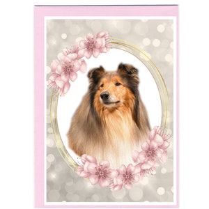Gepersonaliseerde Rough Collie Dog-wenskaart /Notelet (6" x 4") met envelop - ideaal voor elke gelegenheid. Kan desgewenst leeg worden gelaten