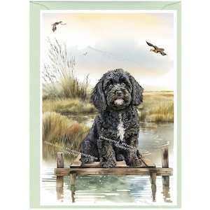 Gepersonaliseerde cockapoo/doodle hondenwenskaart (6 x 4 inch) met envelop: ideaal voor elke gelegenheid. Kan desgewenst leeg worden gelaten