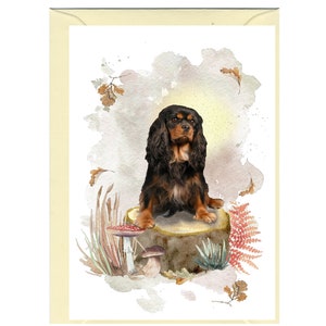 Tarjeta de felicitación personalizada para perros Cavalier King Charles Spaniel /Notelet (6" x 4") con sobre - Se puede dejar en blanco si se prefiere