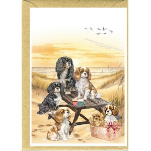 Cartão de felicitações/bilhete personalizado para cães Cavalier King Charles Spaniel (6" x 4") com envelope - pode ser deixado em branco, se preferir