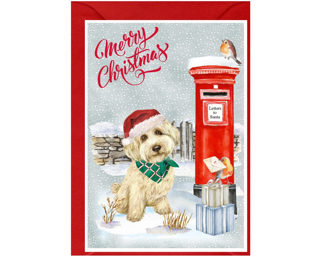 Labradoodle / Doodle Dog Christmas Card (6" X 4") Blank Inside - With ...
