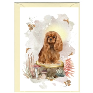 Biglietto d'auguri/notelet personalizzato per cane Cavalier King Charles Spaniel (6" x 4") con busta - Può essere lasciato vuoto se si preferisce