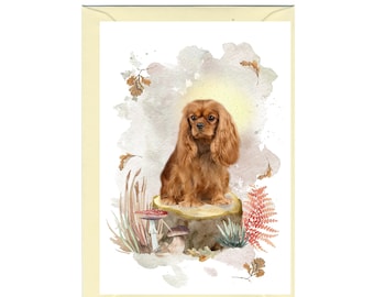 Personalised Cavalier King Charles Spaniel Dog Greetings Card /Notelet (6&quot; x 4&quot;) with Envelope - Can be left blank if preferred