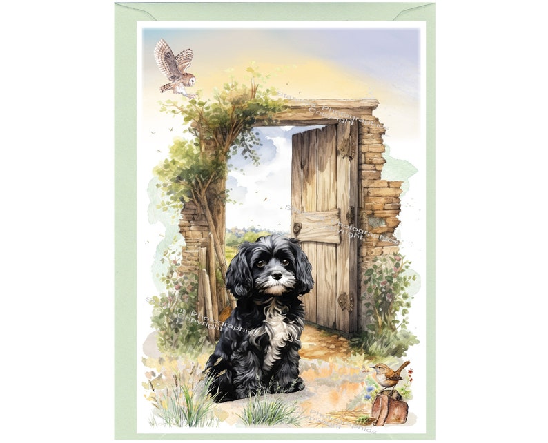 Personalised Cavapoo / Doodle / Cockapoo Dog Blank Card /notelet (6" X ...