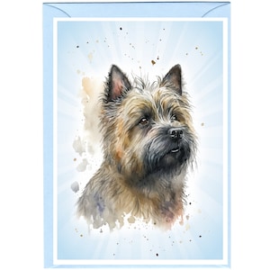 Gepersonaliseerde Cairn Terrier-hondenwenskaart (6" x 4") met envelop - ideaal voor elke gelegenheid.  Kan desgewenst leeg worden gelaten