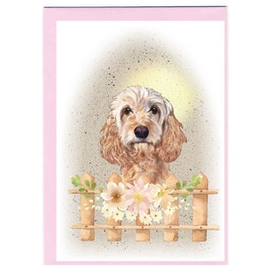 Cockapoo / Doodle Dog Blank Card/Notelet (6 x 4 po.) avec enveloppe - Fête des Mères, Saint-Valentin, anniversaire, etc. Article parfait pour tout amoureux des chiens