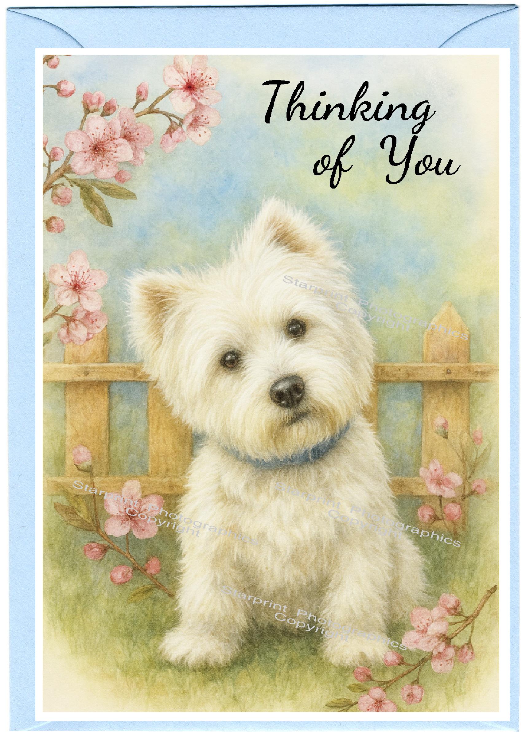 ウエスト ハイランド ホワイト テリア / ウェスティ ドッグ「Thinking