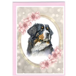 Personalisierte Berner Sennenhund Grußkarte / Notelet (6 "x 4") mit Umschlag - Ideal für jeden Anlass. Kann auch leer bleiben wenn gewünscht