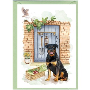 Gepersonaliseerde Rottweiler-hondenwenskaart (6 x 4 inch) met envelop: ideaal voor elke gelegenheid. Kan desgewenst leeg worden gelaten