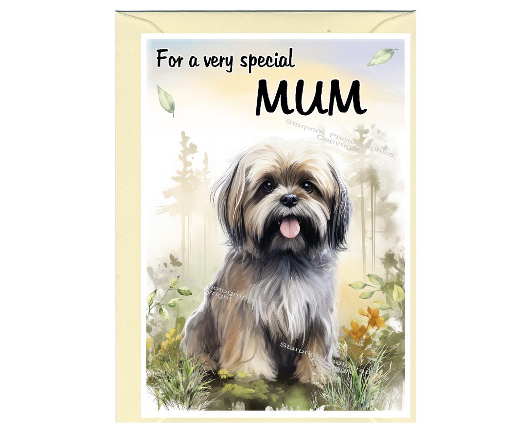Lhasa Apso Dog Blank Card /notelet for MUM (6" X 4") With Envelope ...