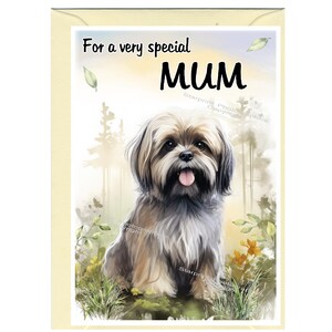 Lhasa Apso Hund Blankokarte für Mama (6 "x 4") mit Umschlag - Ideal für Muttertag, Geburtstag, etc.