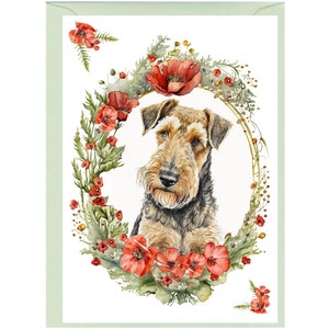 Gepersonaliseerde Airedale Terrier Dog wenskaart /Notelet (6"x 4") met envelop - Ideaal voor elke gelegenheid. Kan indien gewenst leeg gelaten worden
