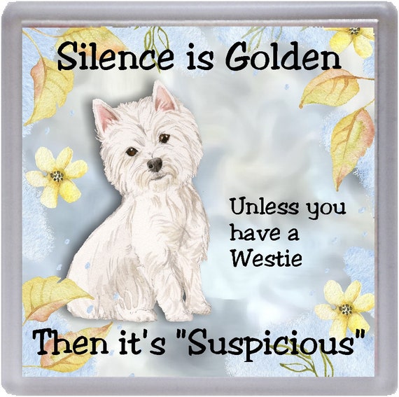 White Terrier Dog Personalised Drinks Mat Coaster