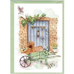 Gepersonaliseerde Shar Pei Dog-wenskaart (6 x 4 inch) met envelop: ideaal voor elke gelegenheid. Kan desgewenst leeg worden gelaten