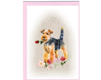 Welsh Terrier Hund Blankokarte / Notelet (6 "x 4") mit Umschlag - Ideal für Muttertag, Valentinstagskarte usw. Perfekter Artikel für jeden Hundeliebhaber