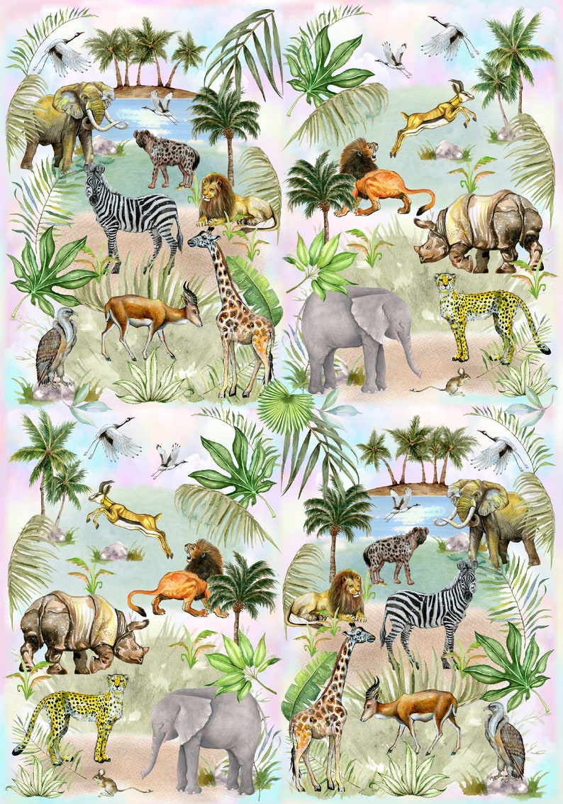 Safari Wild Animals Gift Wrapping Paper with matching Gift | Etsy