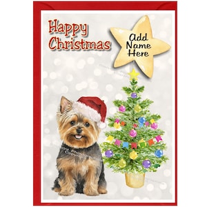 "Yorkshire-Terrier / Yorkie-Hundeweihnachtskarte (6 "x 4"), innen leer - mit Umschlag."  Perfekter Artikel für jeden Hundeliebhaber