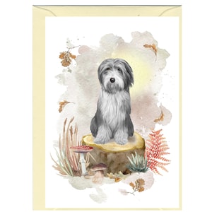 Gepersonaliseerde Bearded Collie Dog-wenskaart (6" x 4") met envelop - ideaal voor elke gelegenheid.  Kan desgewenst leeg worden gelaten