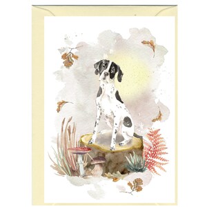 Biglietto d'auguri/notelet personalizzato per cani da ferma (6" x 4") con busta. Se si preferisce, la scheda può essere lasciata vuota
