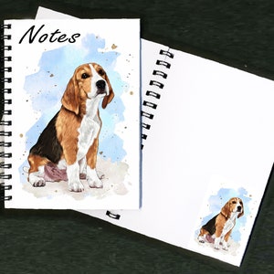 Beagle Hound Dog Notebook / Notepad with picture on each page - Great Gift for any Dog Lover