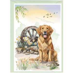 Personalisierte Golden Retriever Hund Grußkarte / Notelet (6 "x 4"" mit Umschlag - Karte kann leer gelassen werden, wenn gewünscht."