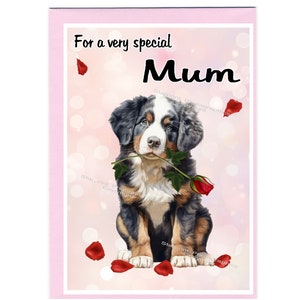 Berner Sennenhund Karte für Mama ( 6 "x 4 ") mit Umschlag - Ideal für Muttertag, Geburtstag, etc.