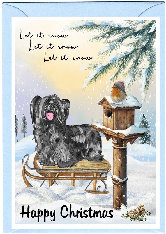 Skye Terrier Dog Christmas Card (6