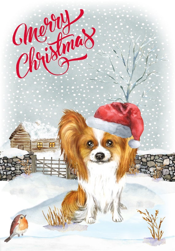 1 Pièce Carte De Vœux De Noël Amusante Avec Thème De Noël (avec Enveloppe), Avec Un Design "chien Portant Un Bonnet De Père Noël', Carte De Joyeux Noël, Idéal Comme Cadeau De