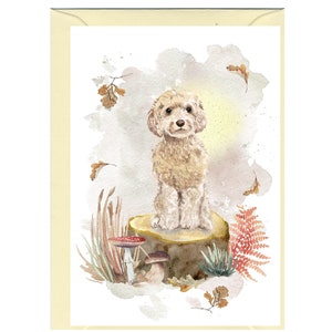 Gepersonaliseerde cockapoo/doodle hond blanco kaart/notitie (6 x 4 inch) met envelop - ideaal voor elke gelegenheid. Kan desgewenst leeg worden gelaten