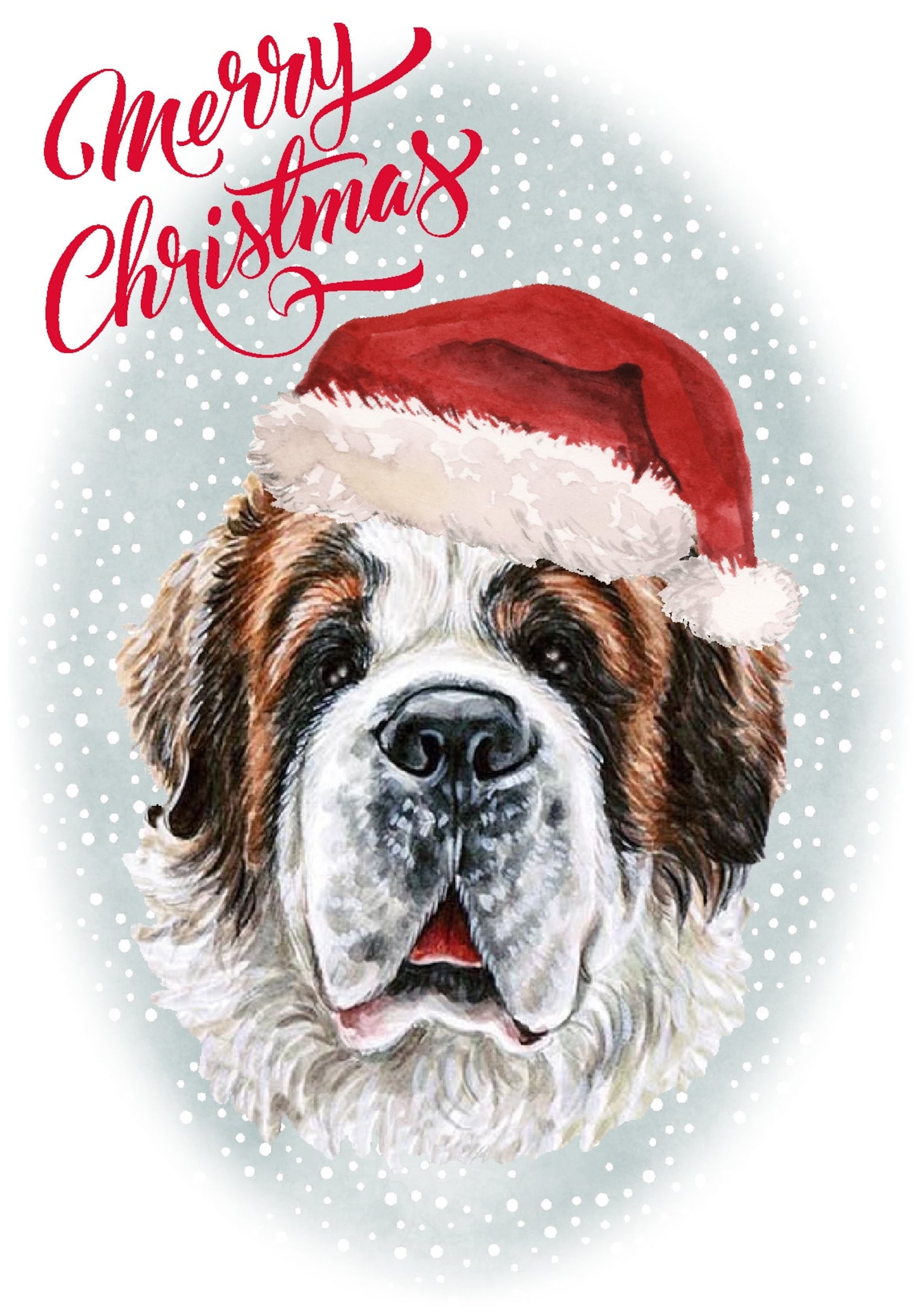 Saint Bernard Dog Christmas Card 6 X 4 Blank Etsy