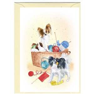 Papillon Butterfly Dog Blank Card /Notelet (6" x 4") with Envelope - Ideal Valentine, Birthday, Mothers Day, etc.