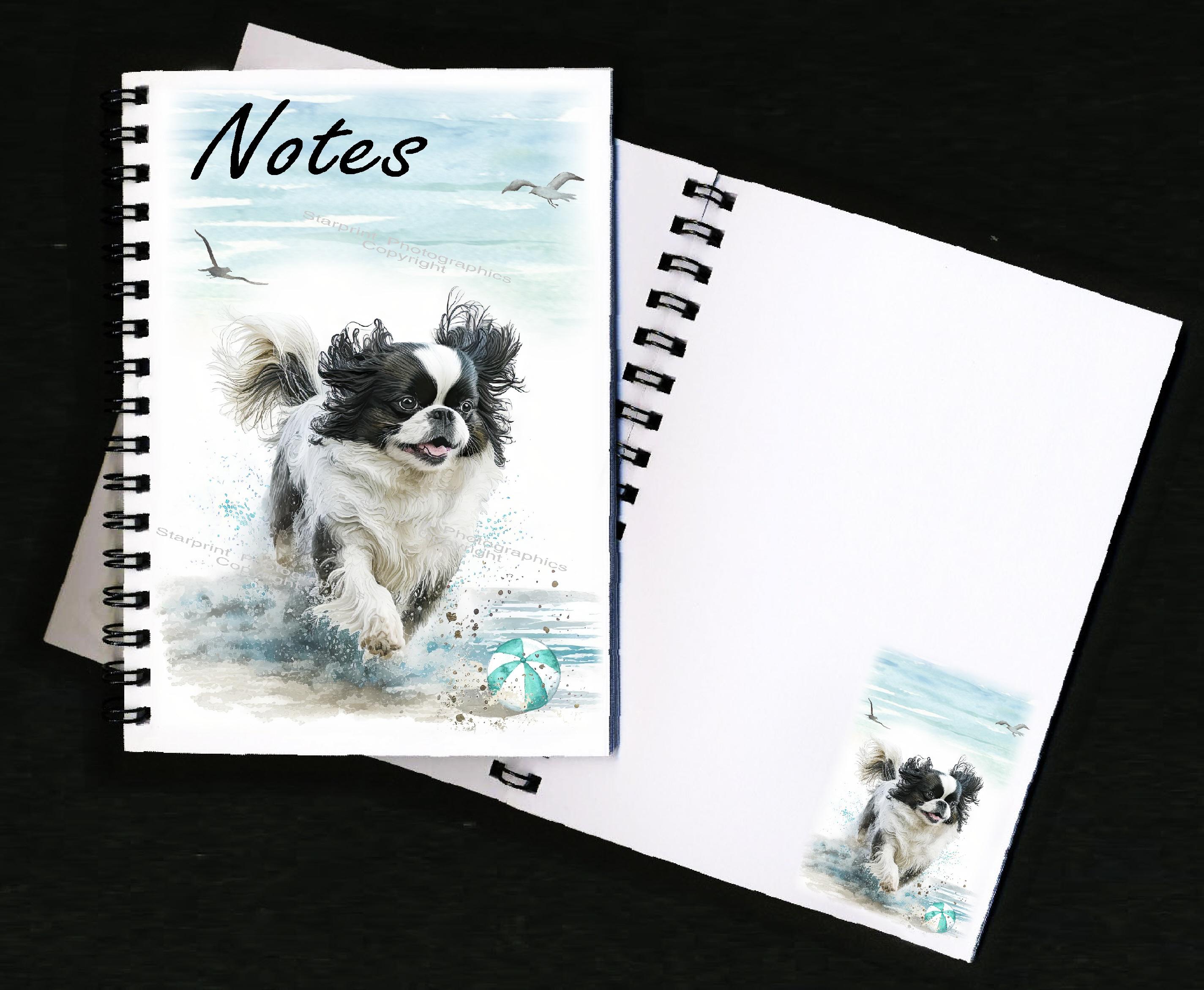 Japanese Chin Dog Notebook / Notepad  with picture on each page - Great Gift for any Dog Lover