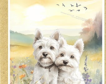※ぴよページ 2体セット　ウエストハイランドホワイトテリア ウエスト ハイランド ホワイト テリア犬 / ウェスティの「ありがとう