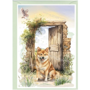 Tarjeta de felicitación personalizada para perros Shiba Inu /Notelet (6" x 4") con sobre - Ideal para cualquier ocasión. Se puede dejar en blanco si se prefiere