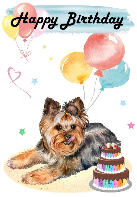 Yorkshire Terrier Yorkie Dog Carte Joyeux Anniversaire Etsy France Yorkshire Terrier Yorkie Dog Carte Joyeux Anniversaire Etsy France