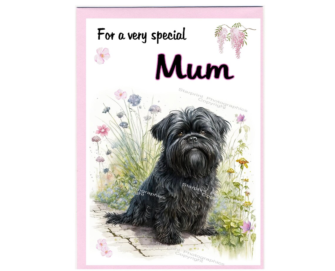 Affenpinscher Dog Blank Card /notelet for MUM (6" X 4") With Envelope ...