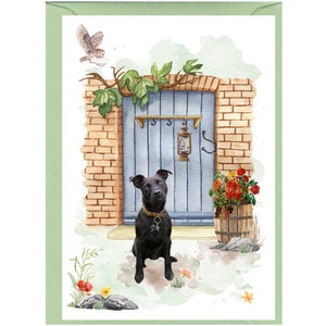Personalisierte Patterdale Terrier Hund Grußkarte / Notelet (6 "x 4") mit Umschlag.  Kann auch leer bleiben wenn gewünscht