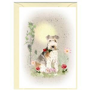 Tarjeta/nota en blanco para perros Lakeland Terrier (6" x 4") con sobre - Día de la Madre, San Valentín, cumpleaños, etc. Artículo perfecto para cualquier amante de los perros