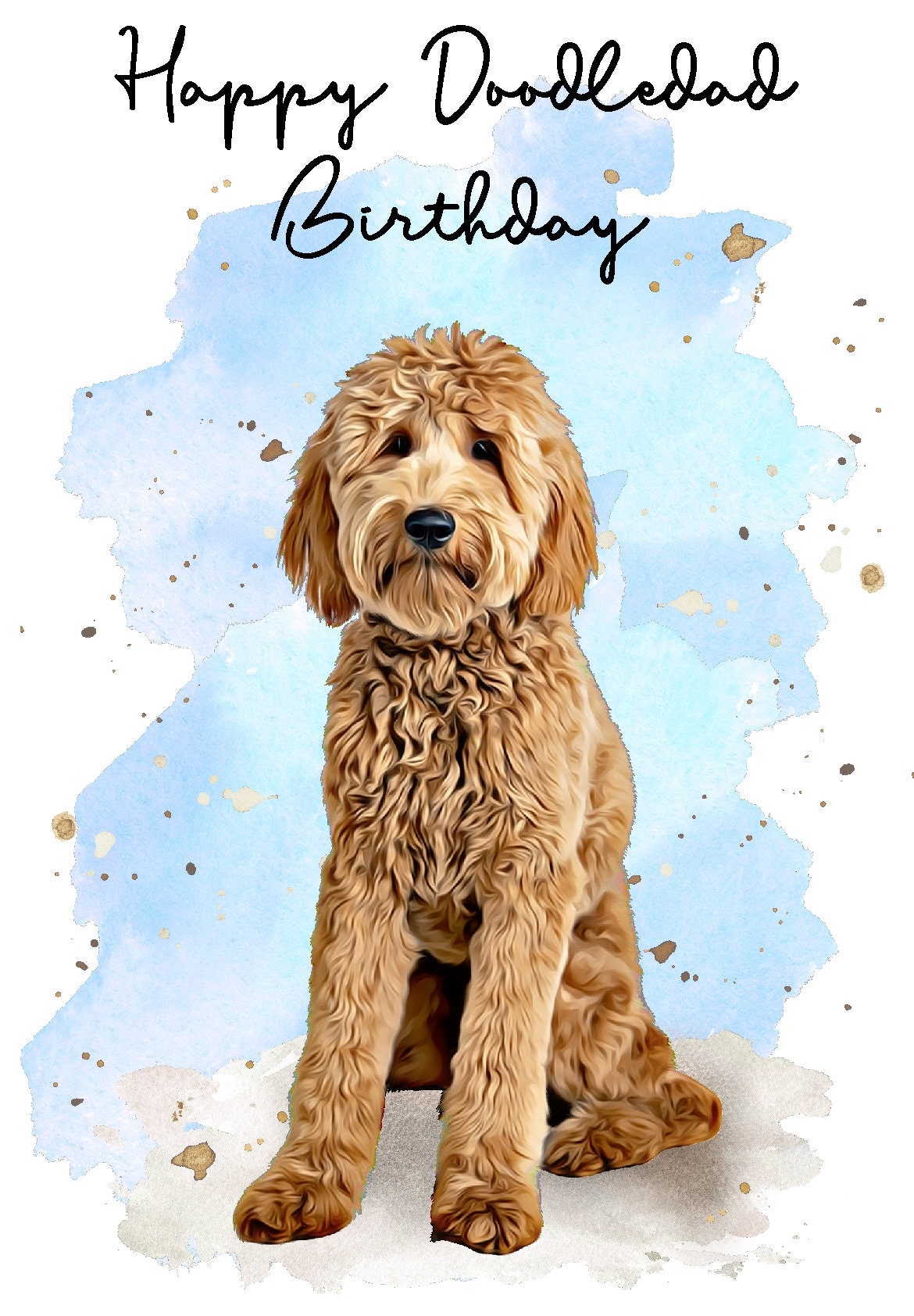 Golden Doodle Dog Birthday Card (6