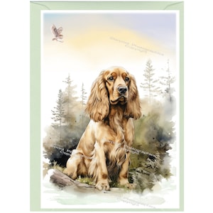 Gepersonaliseerde hondenwenskaart cocker-spaniël (6 x 4 inch) met envelop: ideaal voor elke gelegenheid. Kan desgewenst leeg worden gelaten