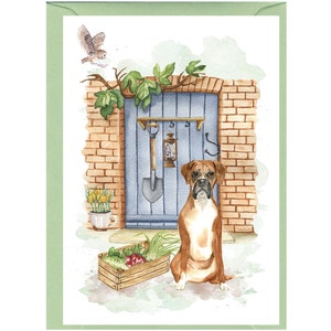 Cartão/Nota de Saudações Personalizada Boxer Dog (6" x 4") com Envelope - Ideal para qualquer ocasião. Pode ser deixado em branco, se preferir
