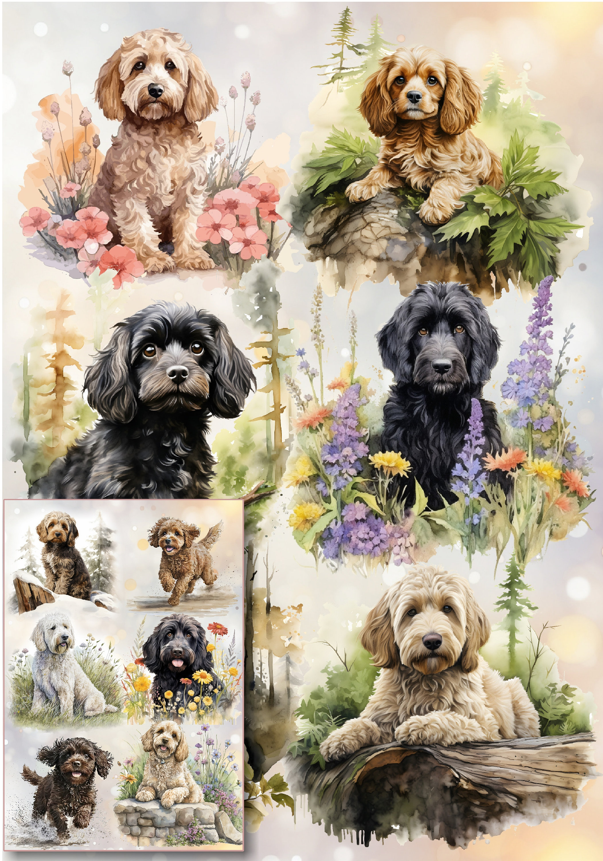 Cockapoo Things Paper Doodle / Cockapoo / Labradoodle Dog Gift Wrapping Paper With Matching ...