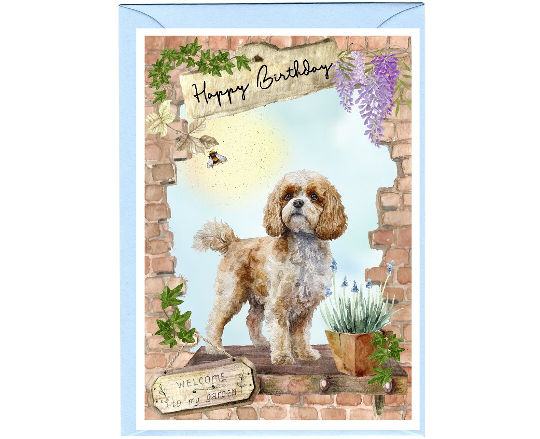 Cavapoo / Doodle Dog happy Birthday Card 6 X 4 With Envelope Blank