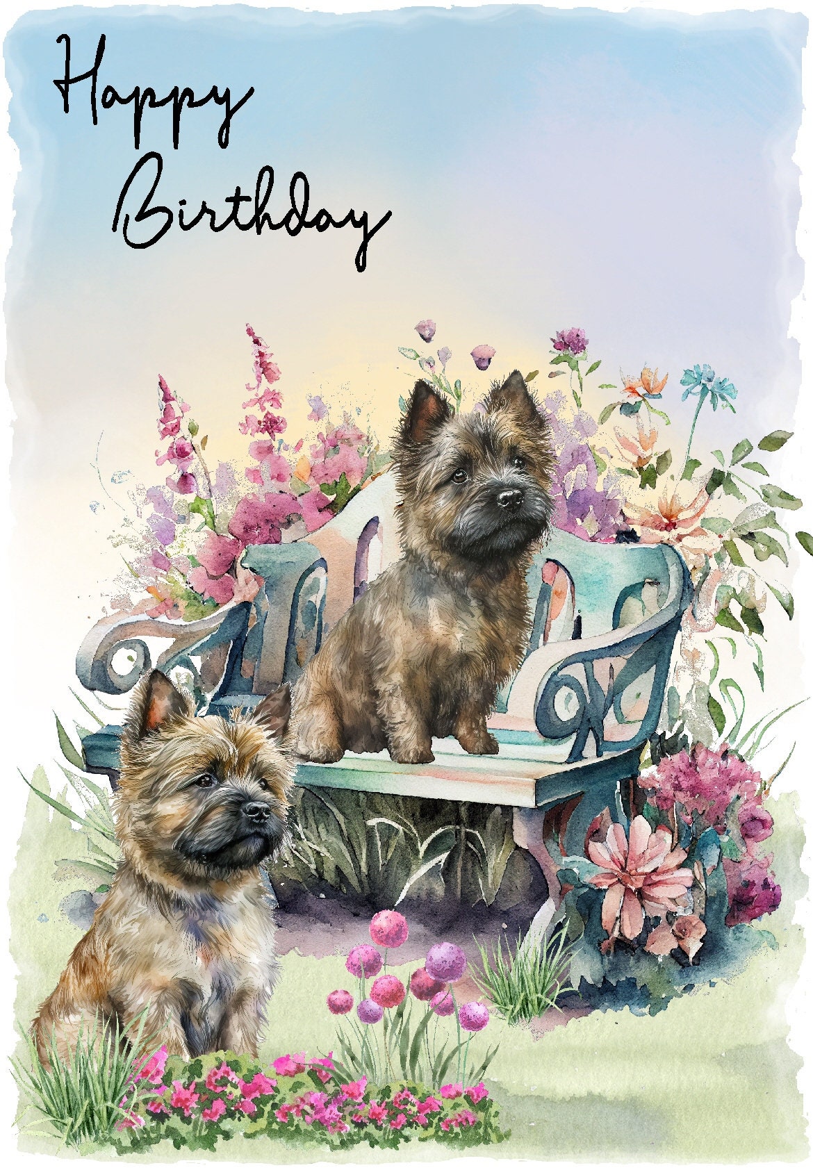 Artery8 Grußkarte Terrier Sunset – Blanko, 17,5x12,5 Cm, Für Geburtstag, Danke, Gute Besserung