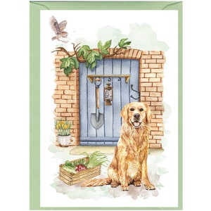 Personalisierte Golden Retriever Hund Grußkarte / Notelet (6 "x 4"" mit Umschlag - Ideal für jeden Anlass.  Kann auch leer bleiben wenn gewünscht